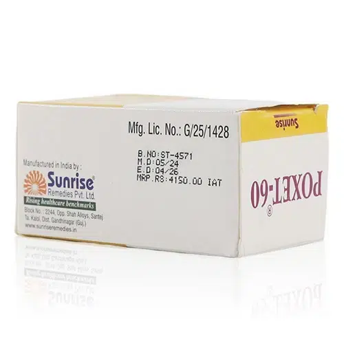 POXET-60 藥盒側邊 Sunrise 製藥與製造資訊展示圖