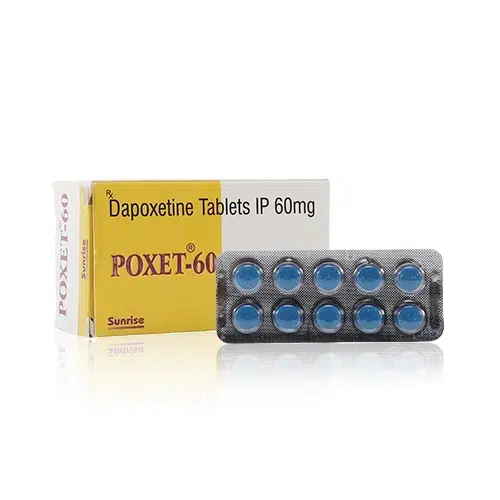 POXET-60 必利勁學名藥 60mg 達泊西汀 Dapoxetine 藥盒與藥錠實拍圖
