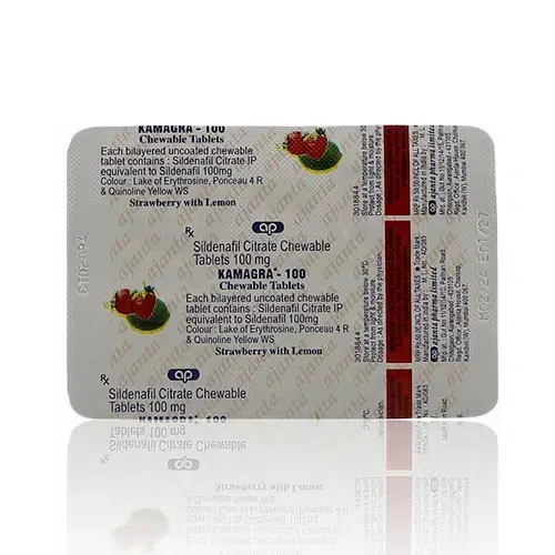 Kamagra 威而鋼口溶片 藥錠背面標示