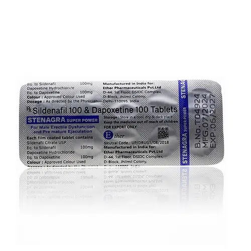 Stenagra Super Power 鋁箔藥片包裝